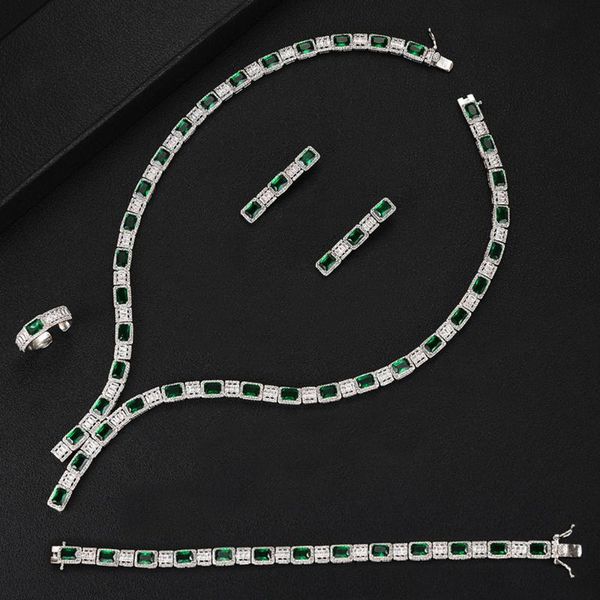 earrings & necklace kellybola brand shiny green 4pcs bangle ring jewelry set for women romantic bridal wedding engagement, Silver
earrings & necklace kellybola brand shiny green 4pcs bangle ring jewelry set for women romantic bridal wedding engagement, Silver
