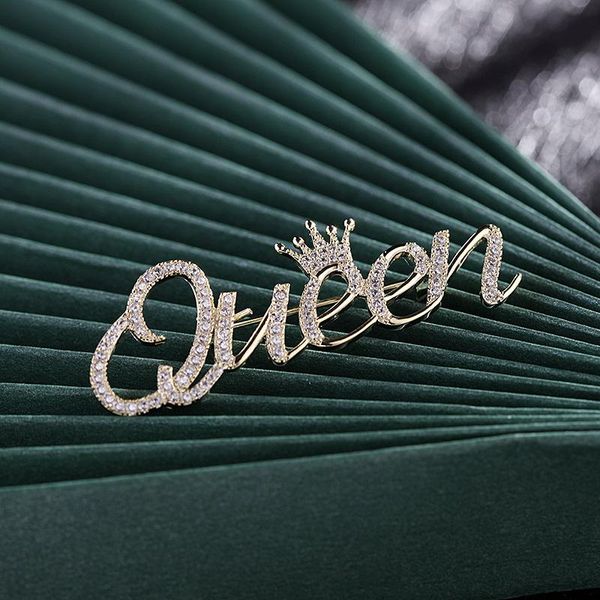 pins, brooches fashion elegant letter "queen" brooch for women's clothing sparkling cubic zirconia brooche wholesale, Gray
pins, brooches fashion elegant letter "queen" brooch for women's clothing sparkling cubic zirconia brooche wholesale, Gray