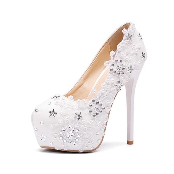 dress shoes 14cm thin high heels women's wedding bridal party white flower flash drill water platform, Black
dress shoes 14cm thin high heels women's wedding bridal party white flower flash drill water platform, Black