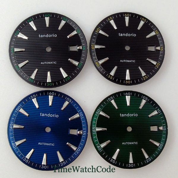 repair tools & kits 33.2mm watch dial parts black green blue fit for japan 24 jewels nh35a movement stainless steel tandorio brand
