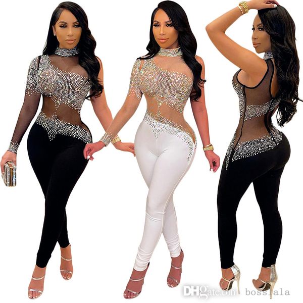 fashion sequin jumpsuits for spring mesh drill pants long sleeve women apparel formal black rhinestone fringe pants, Black;white
fashion sequin jumpsuits for spring mesh drill pants long sleeve women apparel formal black rhinestone fringe pants, Black;white