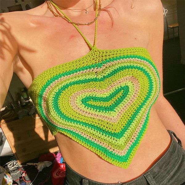 heart colors halter neck women cami crop bandage summer green sleeveless backless vintage knit off shoulder tank, White
heart colors halter neck women cami crop bandage summer green sleeveless backless vintage knit off shoulder tank, White