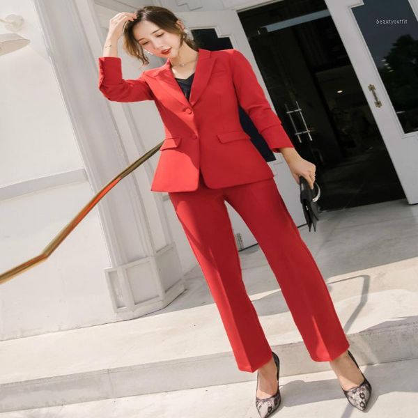 women's suits & blazers womens fashion suit autumn style long-sleeved red feminine professional wear office ladies 2 sets, White;black
women's suits & blazers womens fashion suit autumn style long-sleeved red feminine professional wear office ladies 2 sets, White;black