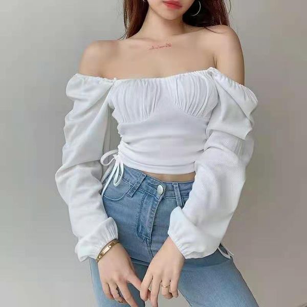 women high waist solid brief chic sleeves 2021 new korean all match stylish female t-shirts iovh, White
women high waist solid brief chic sleeves 2021 new korean all match stylish female t-shirts iovh, White
