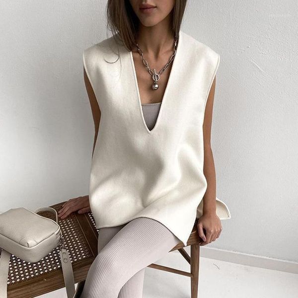 women's vests xmax fashion casual simple loose v neck women elegant wide shoulders coats solid soft fit woolen ladies, Black;white
women's vests xmax fashion casual simple loose v neck women elegant wide shoulders coats solid soft fit woolen ladies, Black;white