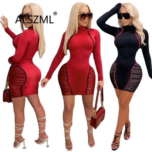 casual dresses fashion o neck skinny mini dress full sleeve party club bodycon ladies vestidos, Black;gray
casual dresses fashion o neck skinny mini dress full sleeve party club bodycon ladies vestidos, Black;gray