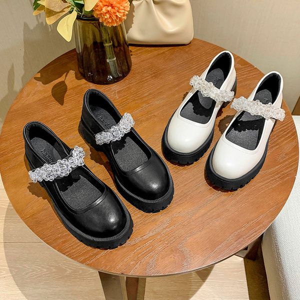 leather beaded mary jane sole single 2021 spring and summer sandals british style thick heel sho women's, Black
leather beaded mary jane sole single 2021 spring and summer sandals british style thick heel sho women's, Black
