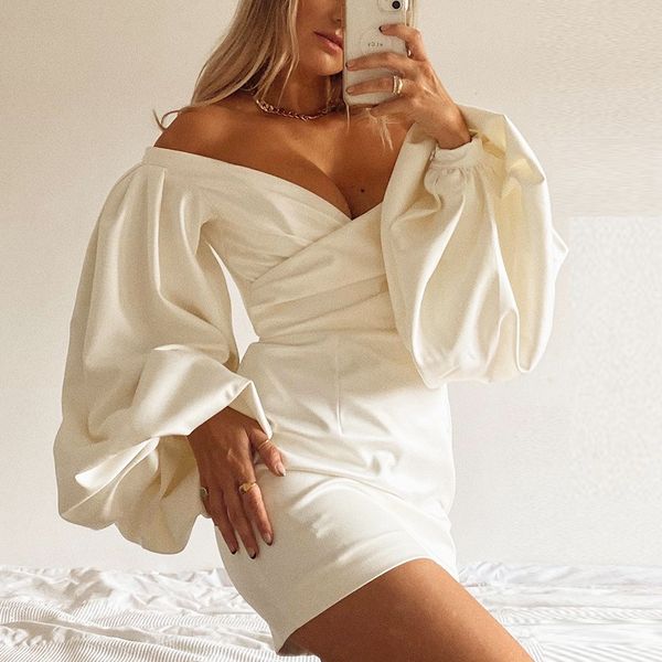 2021 european and american spring fashion, models of autumn and winter women's solid color strapless one-neck skirt dress, shi, White;black
2021 european and american spring fashion, models of autumn and winter women's solid color strapless one-neck skirt dress, shi, White;black