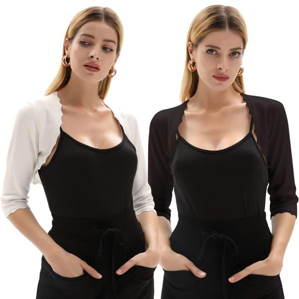 women's jackets women shrug cardigan 3/4 sleeve open front slim retro scalloped knitting jacket summer coat, Black;brown
women's jackets women shrug cardigan 3/4 sleeve open front slim retro scalloped knitting jacket summer coat, Black;brown