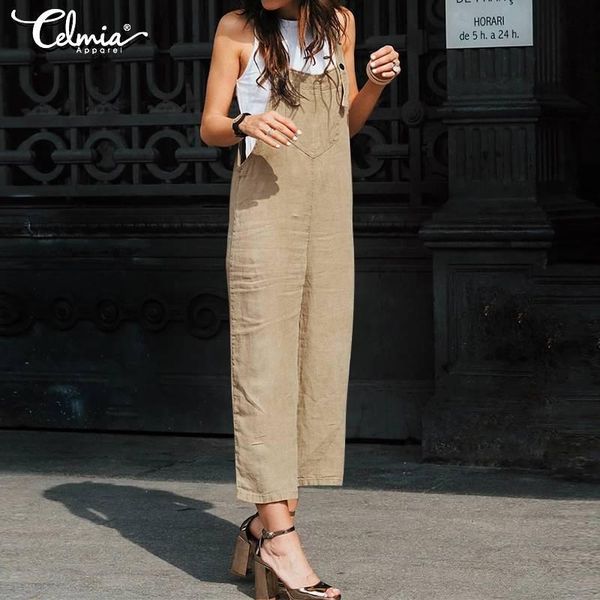 women's jumpsuits & rompers celmia casual women vintage female sleeveless wide leg pants pockets loose solid trouser plus size overalls, Black;white
women's jumpsuits & rompers celmia casual women vintage female sleeveless wide leg pants pockets loose solid trouser plus size overalls, Black;white