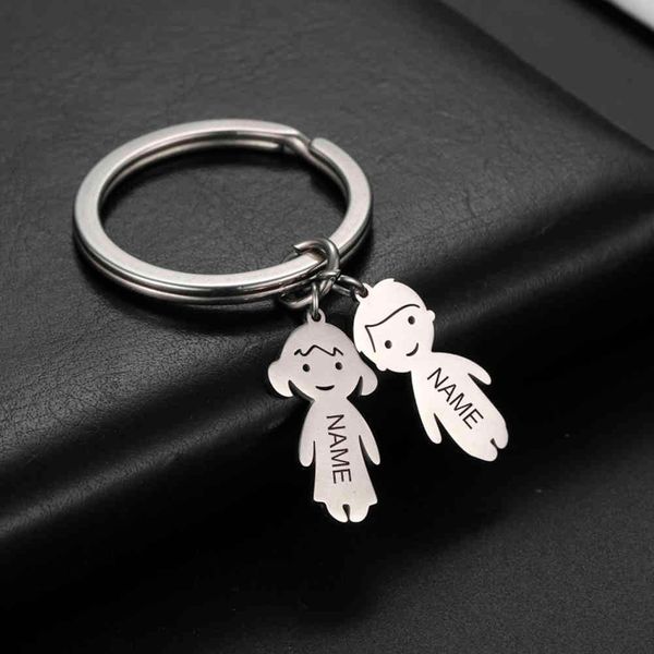 personalized engraved name date child family keychain custom stainless steel key ring boy girl kid pendant for man women jewelry, Silver 
personalized engraved name date child family keychain custom stainless steel key ring boy girl kid pendant for man women jewelry, Silver