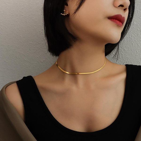 chokers european and american ins fashion blade chain clavicle cycle titanium steel anti allergy snake bone, Golden;silver
chokers european and american ins fashion blade chain clavicle cycle titanium steel anti allergy snake bone, Golden;silver