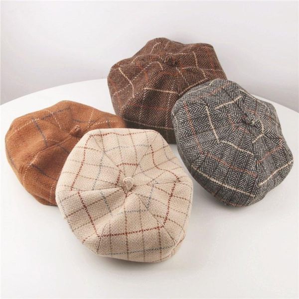 berets parent-child winter kids french artist warm wool hat for girl boy children vintage plaid beret caps beanie child, Blue;gray
berets parent-child winter kids french artist warm wool hat for girl boy children vintage plaid beret caps beanie child, Blue;gray
