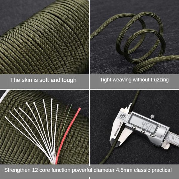 100m 550 standard 12-core paracord rope outdoor parachute cord camping survival umbrella tent lanyard strap bundle
100m 550 standard 12-core paracord rope outdoor parachute cord camping survival umbrella tent lanyard strap bundle
