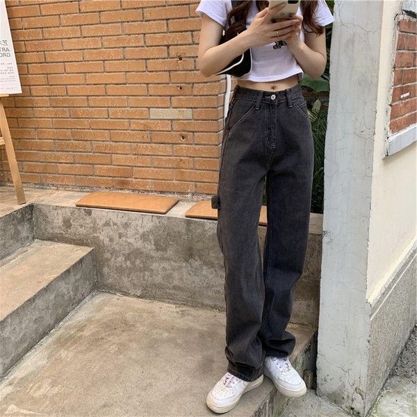 bm same loose high waist jeans classic girl lazy and thin, bright line straight tube wide leg pants women's, Blue
bm same loose high waist jeans classic girl lazy and thin, bright line straight tube wide leg pants women's, Blue