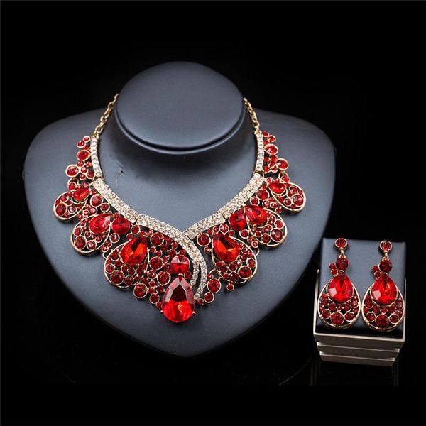 earrings & necklace luxurious teardrop crystal bridal wedding party jewelry sets rhinestone big statement african set, Silver
earrings & necklace luxurious teardrop crystal bridal wedding party jewelry sets rhinestone big statement african set, Silver