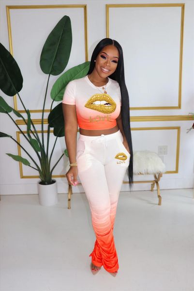 2 piece set summer womens pants outfits clothing short sleeve crop and stacked legging lip print sets, White
2 piece set summer womens pants outfits clothing short sleeve crop and stacked legging lip print sets, White