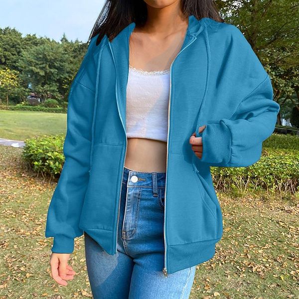 women's hoodies & sweatshirts fashion for women casual zipper long sleeve solid color hooded jackets moletom feminino, Black
women's hoodies & sweatshirts fashion for women casual zipper long sleeve solid color hooded jackets moletom feminino, Black
