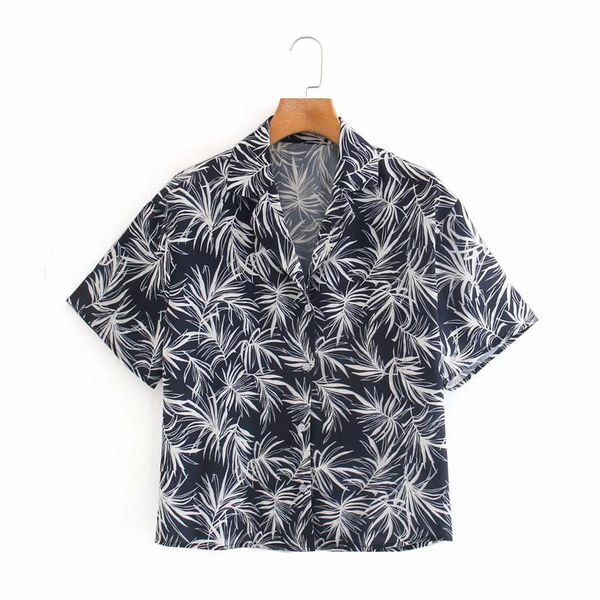 women's blouses & shirts 2021 beach style fashion leaves print short sleeve loose shirt female summer casual single breasted blouse fe, White
women's blouses & shirts 2021 beach style fashion leaves print short sleeve loose shirt female summer casual single breasted blouse fe, White