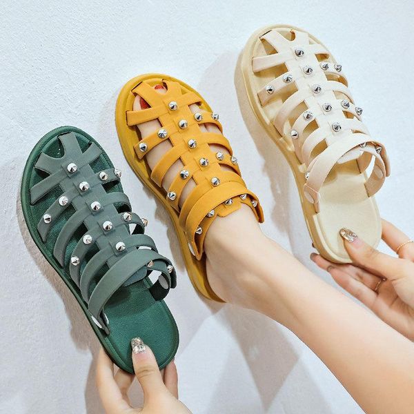 fashion rivet women shoes sandals slippers dual wear summer hollow out slides roman shoes chaussures femme flat beach sandals, Black
fashion rivet women shoes sandals slippers dual wear summer hollow out slides roman shoes chaussures femme flat beach sandals, Black