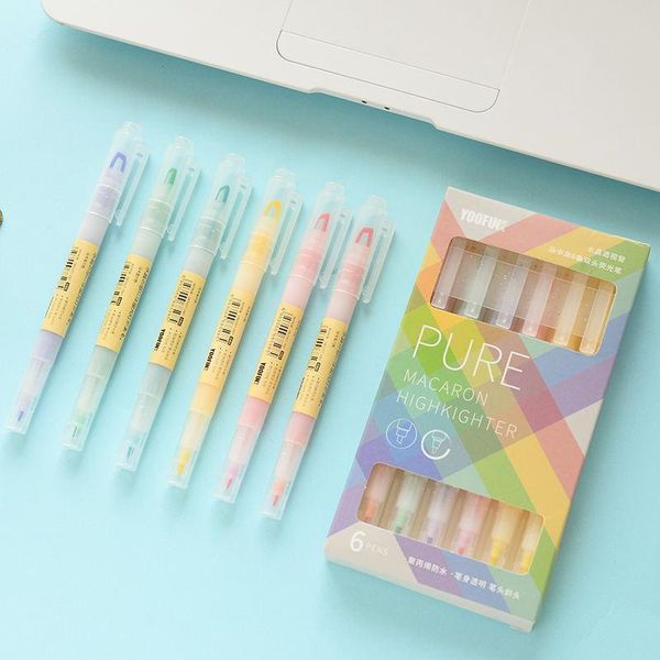 highlighters 6 colors/set unique visible tip pastel color highlighter pen dual tips soft for school marker diy stationery hilighter, Black;red
highlighters 6 colors/set unique visible tip pastel color highlighter pen dual tips soft for school marker diy stationery hilighter, Black;red
