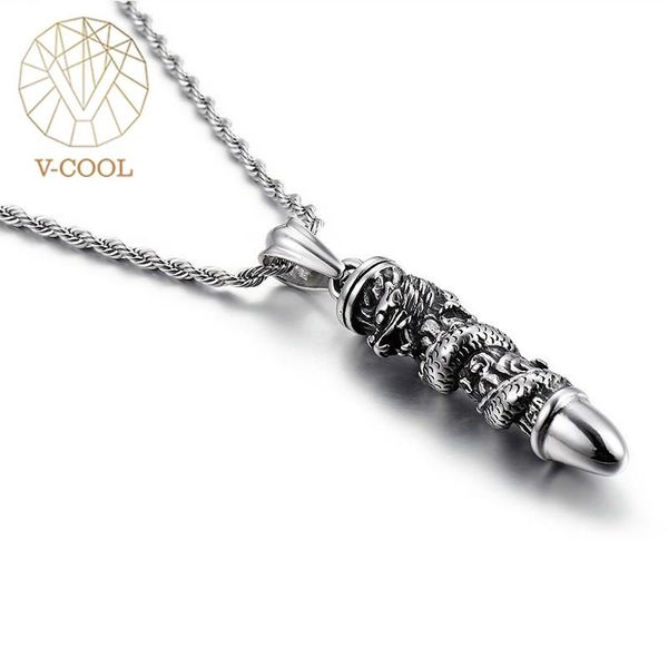 pendant necklaces hiphop/rock domineering casting personality necklace titanium steel dragon pillar men's jewelry, Silver
pendant necklaces hiphop/rock domineering casting personality necklace titanium steel dragon pillar men's jewelry, Silver