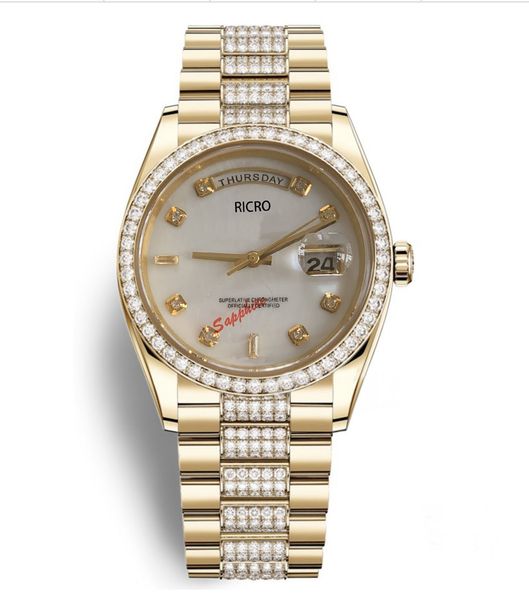 master watch luxurious noble gold case diamond dial 36 mm sapphire glass automatic mechanical movement week calendar retail, Blue
master watch luxurious noble gold case diamond dial 36 mm sapphire glass automatic mechanical movement week calendar retail, Blue