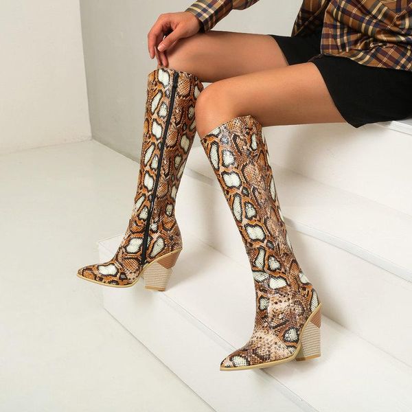 boots ladies autumn winter western featured slope heel snakeskin pattern pointed toe zipper knee shoes blue pink yellow, Black
boots ladies autumn winter western featured slope heel snakeskin pattern pointed toe zipper knee shoes blue pink yellow, Black