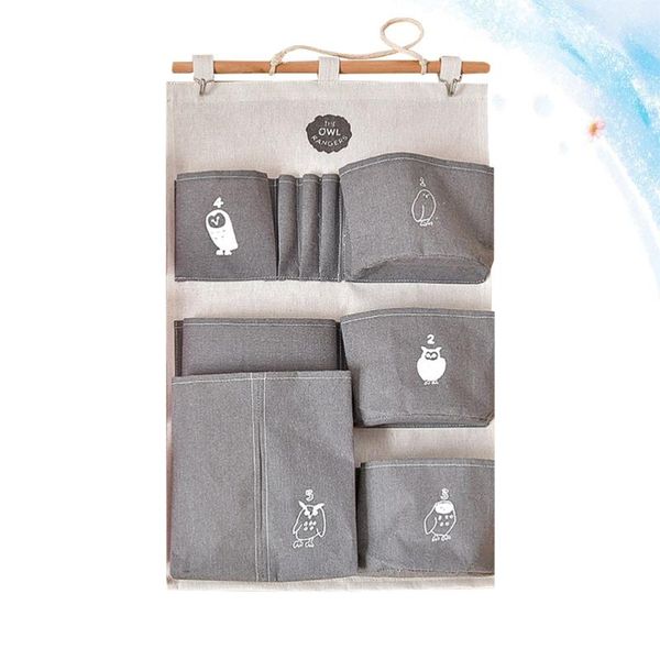 1pc cotton linen hanging storage bag pouch with multiple pockets simple wall hanging sundries holder behind the door (grey)
1pc cotton linen hanging storage bag pouch with multiple pockets simple wall hanging sundries holder behind the door (grey)