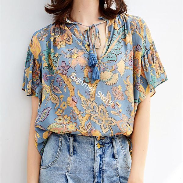 2021 new feminino borla lao-up camisa impresso babados solto manga curta senhora blusa feminina novo b8t3, Black
2021 new feminino borla lao-up camisa impresso babados solto manga curta senhora blusa feminina novo b8t3, Black