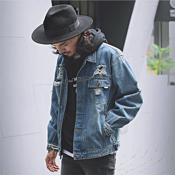 men's jackets hip hop mens jacket and coat japanese vintage washed hole loose jean fashion trend streetwear cool denim coats a5127, Black;brown
men's jackets hip hop mens jacket and coat japanese vintage washed hole loose jean fashion trend streetwear cool denim coats a5127, Black;brown