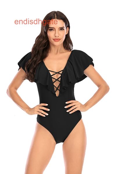 deep 2021 cross new v bandage solid color ruffle one piece women bikini, White;black
deep 2021 cross new v bandage solid color ruffle one piece women bikini, White;black