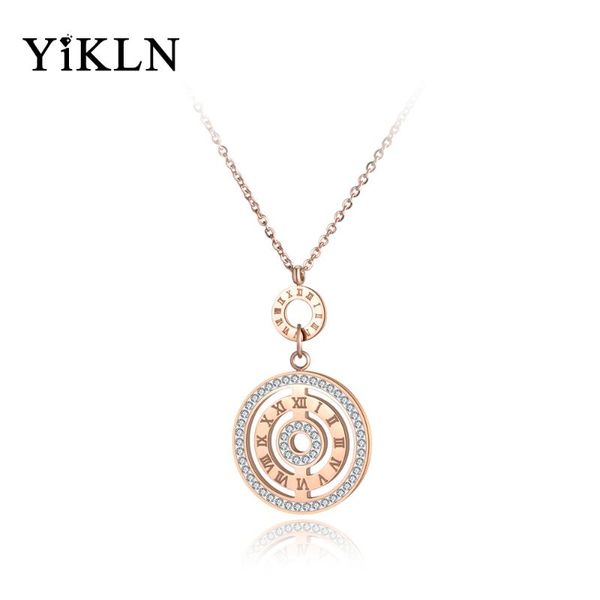 pendant necklaces yikln trendy clay rhinestone stainless steel jewelry rose gold roma number circles chokers for women yn19045, Silver
pendant necklaces yikln trendy clay rhinestone stainless steel jewelry rose gold roma number circles chokers for women yn19045, Silver