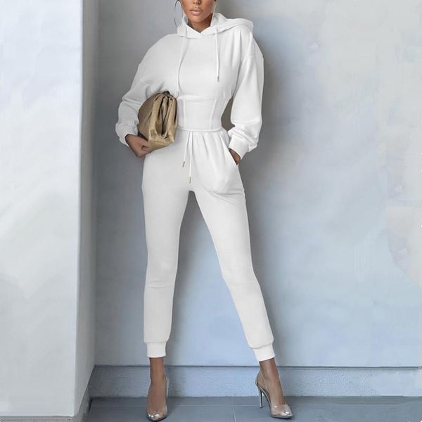 women's two piece pants autumn winter sets tracksuit womens outfits fleece slim corset hoodies and suits, White
women's two piece pants autumn winter sets tracksuit womens outfits fleece slim corset hoodies and suits, White