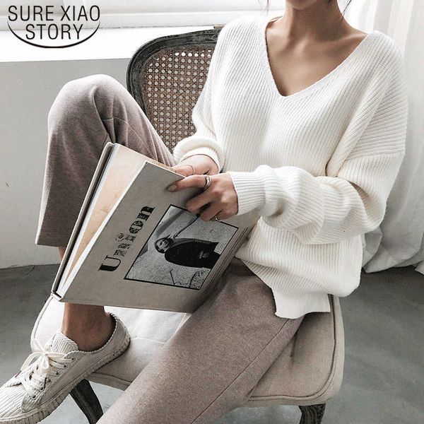 casual pullover 2021 autumn winter women's sweaters v-neck minimalist new fashionable korean style knitting solid 7290 50 t200910, White;black
casual pullover 2021 autumn winter women's sweaters v-neck minimalist new fashionable korean style knitting solid 7290 50 t200910, White;black