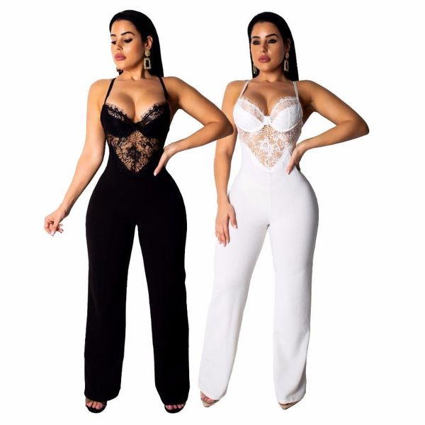 gym clothing women's jumpsuits & rompers with lace at front v-neck causal full length jumpers european and american style selling, White;black
gym clothing women's jumpsuits & rompers with lace at front v-neck causal full length jumpers european and american style selling, White;black
