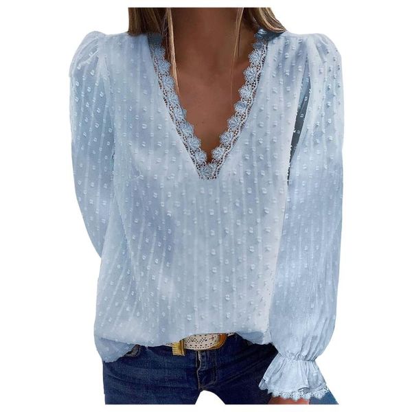 women's blouses & shirts lace blouse fashion long-sleeved casual solid color shirt v neck womens spring blusas mujer 2021, White
women's blouses & shirts lace blouse fashion long-sleeved casual solid color shirt v neck womens spring blusas mujer 2021, White