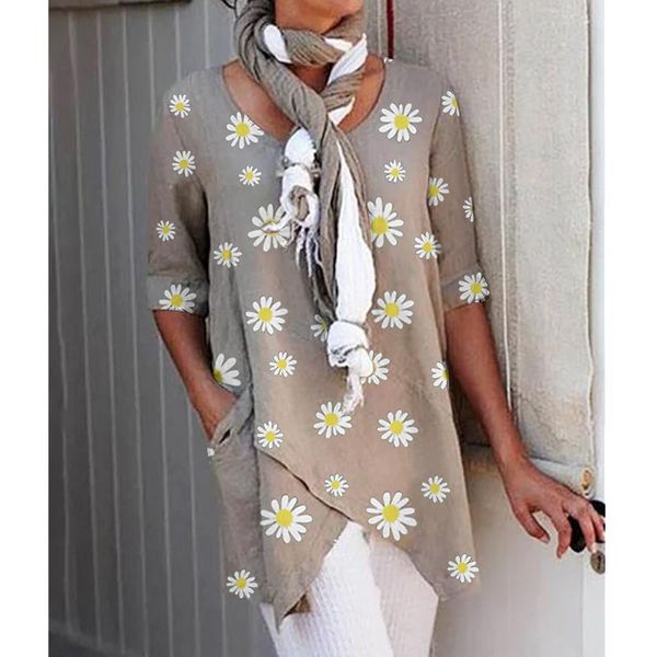 women's blouses & shirts vintage floral print shirt irregular pockets 5xl plus size blusas mujer de moda elegant o-neck cotton line fem, White
women's blouses & shirts vintage floral print shirt irregular pockets 5xl plus size blusas mujer de moda elegant o-neck cotton line fem, White