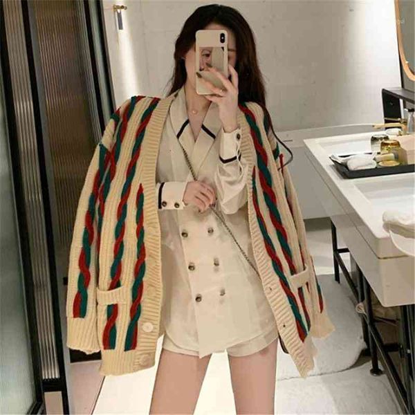 women's knits & tees womens sweaters vintage loose stripe knit cardigan autumn winter fashion korean sweet knitted jumpers drop1 07lh, White
women's knits & tees womens sweaters vintage loose stripe knit cardigan autumn winter fashion korean sweet knitted jumpers drop1 07lh, White