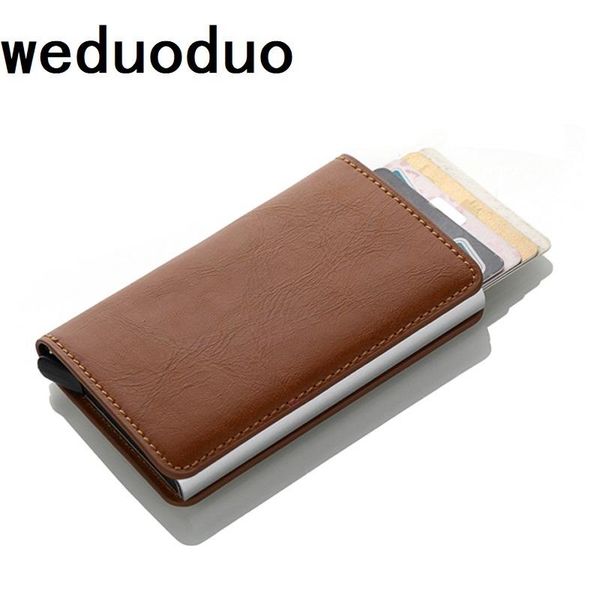 card holders crazy horse pu leather holder rfid aluminium business id blocking cases mini men wallet, Brown;gray
card holders crazy horse pu leather holder rfid aluminium business id blocking cases mini men wallet, Brown;gray