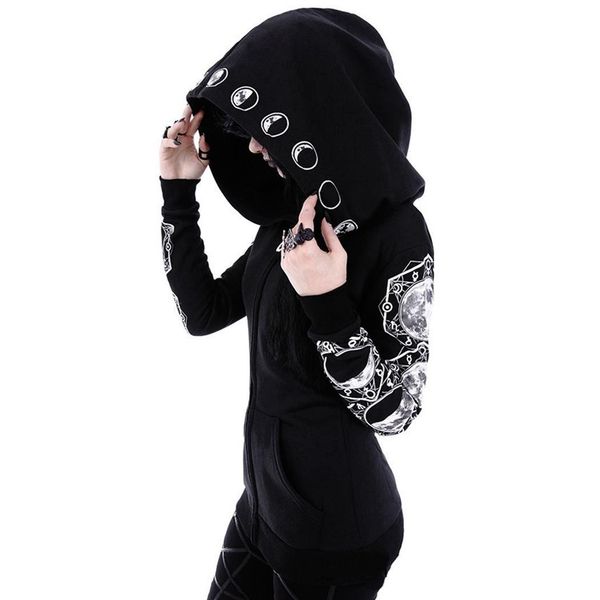 gothic punk hooded sweatshirt women zipper hoodies plus size print pockets coats women streetwear casual black sudadera mujer
gothic punk hooded sweatshirt women zipper hoodies plus size print pockets coats women streetwear casual black sudadera mujer