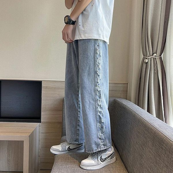 men's jeans fashion brand workwear straight loose korean style cropped pants all-match street hip-hop wide leg 9, Blue
men's jeans fashion brand workwear straight loose korean style cropped pants all-match street hip-hop wide leg 9, Blue