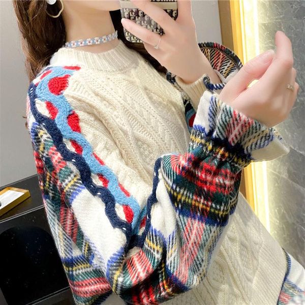 women's sweaters fake two-piece sweater girl loose outside wearing 2021 autumn/winter shirt stitched knitted students, White;black
women's sweaters fake two-piece sweater girl loose outside wearing 2021 autumn/winter shirt stitched knitted students, White;black