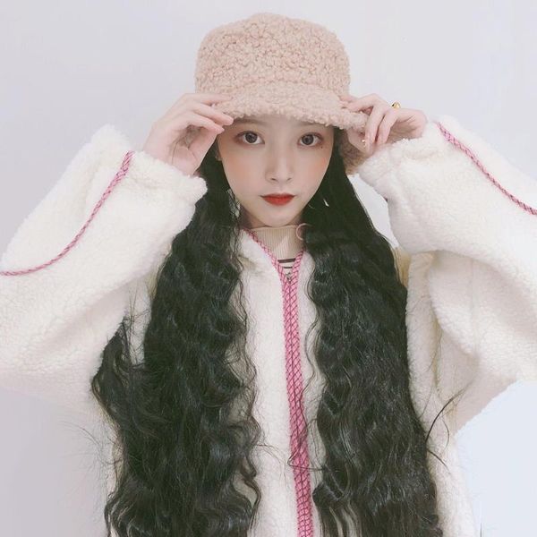 wide brim hats brown black fake curly hair long wig hat bucket synthetic female beret faux fur cap lady girl women head decor, Blue;gray
wide brim hats brown black fake curly hair long wig hat bucket synthetic female beret faux fur cap lady girl women head decor, Blue;gray