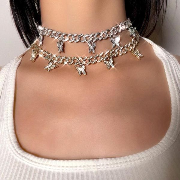 chains iced out rhinestone paved butterfly luxury pendent necklaces for women gold color bling cuban chain necklace elegant jewelry, Silver
chains iced out rhinestone paved butterfly luxury pendent necklaces for women gold color bling cuban chain necklace elegant jewelry, Silver