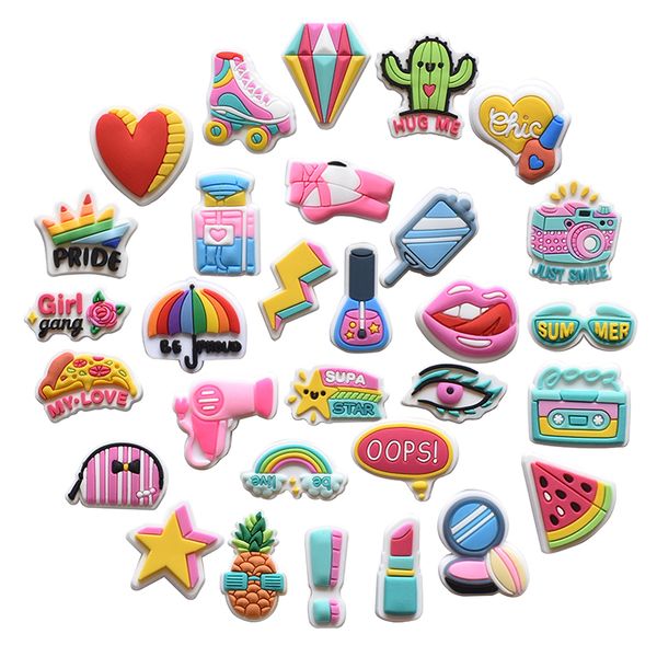 whosale colorful pvc croc charms fit for clog shoes and wristband bracelet decoration party gifts, White;pink
whosale colorful pvc croc charms fit for clog shoes and wristband bracelet decoration party gifts, White;pink