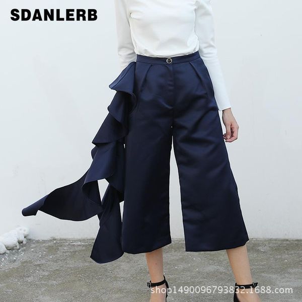 women's pants & capris summer fashion irregular cropped suit high waist straight casual trousers black bottoms, Black;white
women's pants & capris summer fashion irregular cropped suit high waist straight casual trousers black bottoms, Black;white