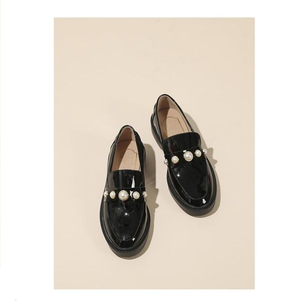 dress shoes brand lolita women patent leather ankle strap string bead zapatos planos round toe slip on female sweet platform, Black
dress shoes brand lolita women patent leather ankle strap string bead zapatos planos round toe slip on female sweet platform, Black