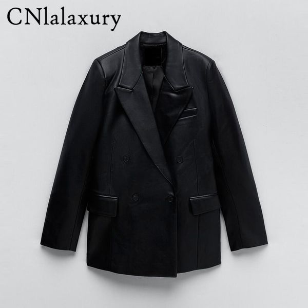 za autumn new leather blazer jaet 2021 women spring pu single button coat fit waist motorcycle fashion jaets street outwear, Black
za autumn new leather blazer jaet 2021 women spring pu single button coat fit waist motorcycle fashion jaets street outwear, Black