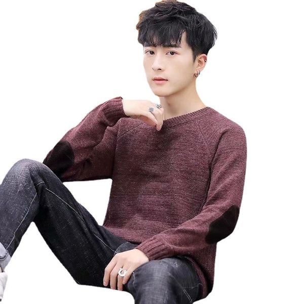 men's sweaters sweater spring autumn winter solid color patch men's pullover round neck slim fit fashion trend, White;black
men's sweaters sweater spring autumn winter solid color patch men's pullover round neck slim fit fashion trend, White;black